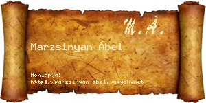 Marzsinyan Ábel névjegykártya
