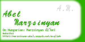 abel marzsinyan business card
